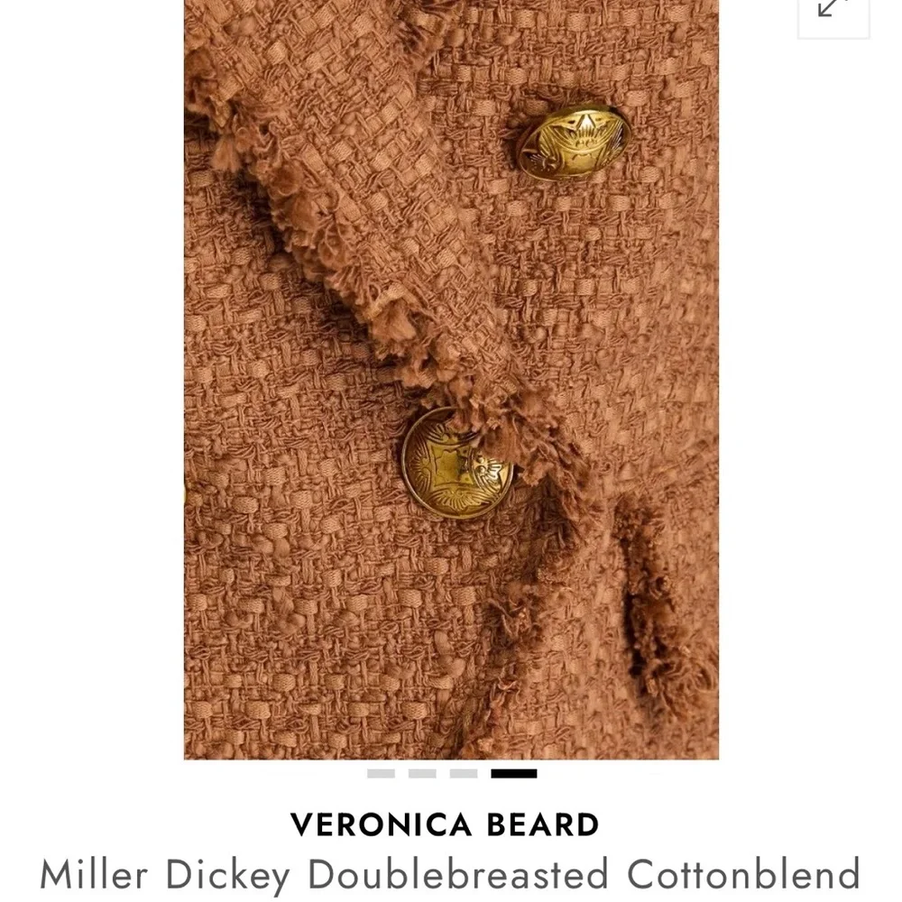 Veronica Beard Tan Double-Breasted Blazer - Picture 4 of 10